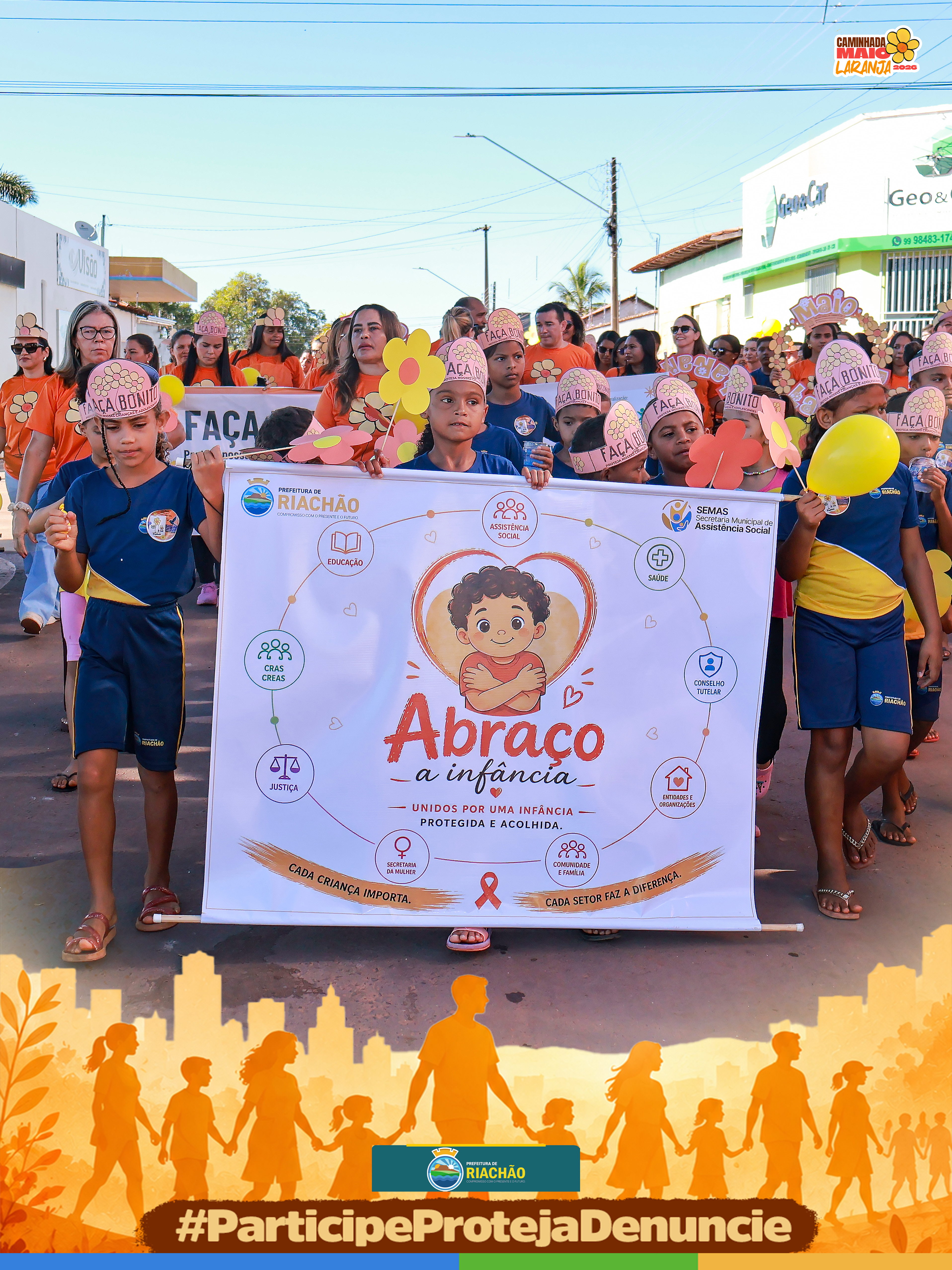 Prefeitura Municipal de Riachão realiza Caminhada Maio Laranja em defesa das crianças e adolescentes